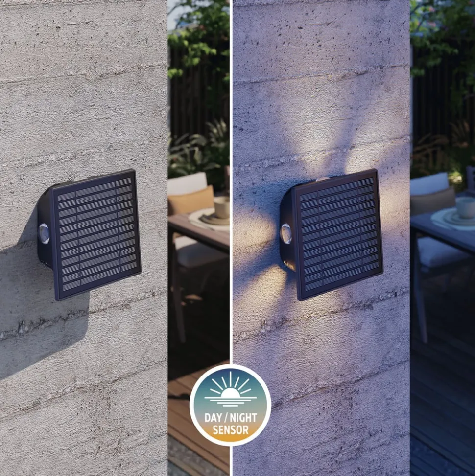 Calex Solar LED buiten wandlamp Altamura, indirect, zwart