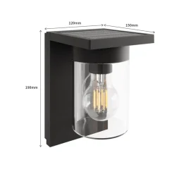 Calex Solar LED buiten wandlamp Asti, sensor, IP44, zwart