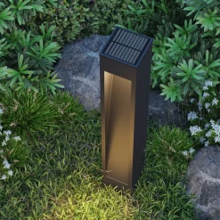 Calex Solar LED tuinpadverlichting Ivrea, zwart, aluminium, IP67