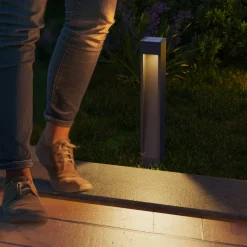 Calex Solar LED tuinpadverlichting Ivrea, zwart, aluminium, IP67