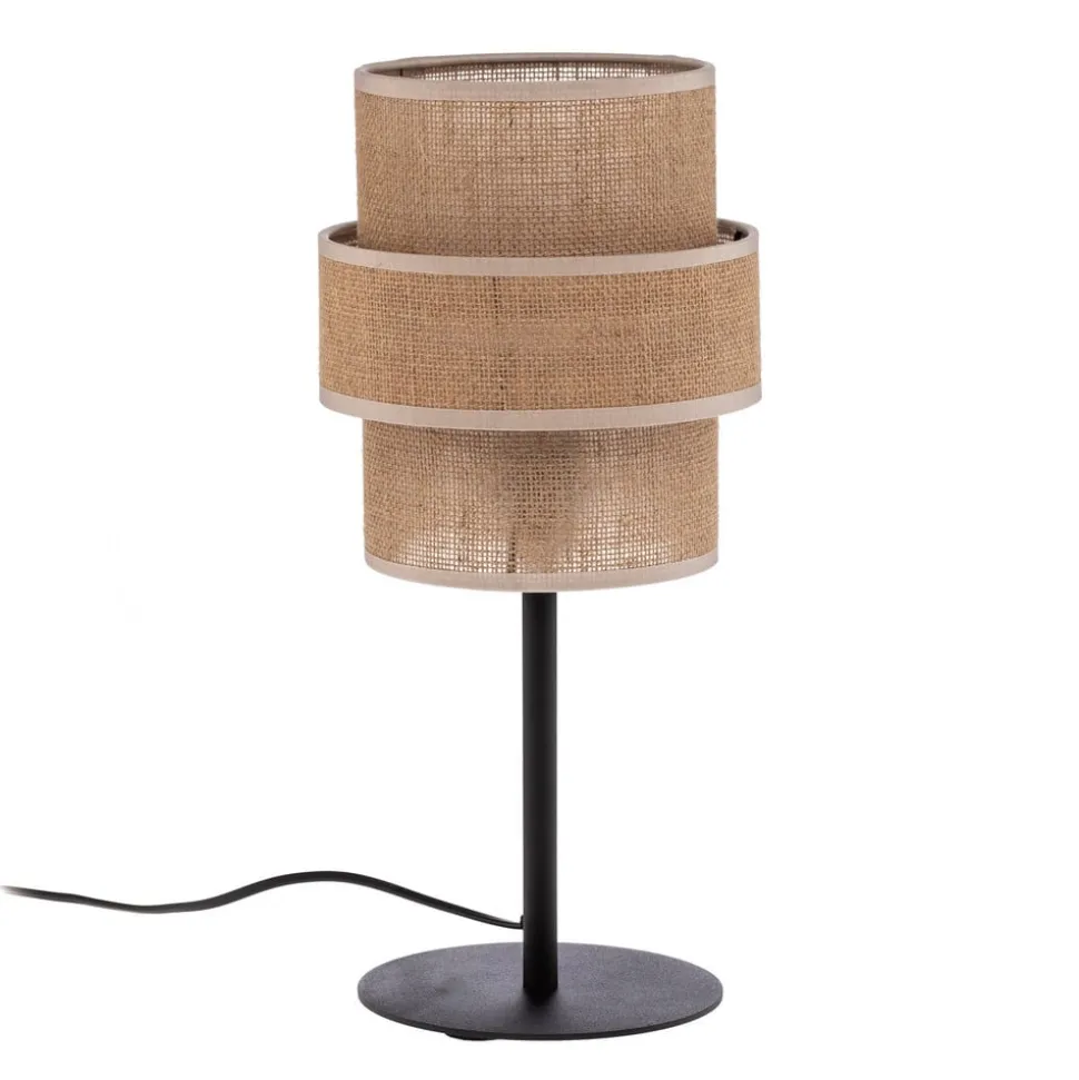 Calisto tafellamp, Jute, naturel bruin, hoogte 38 cm