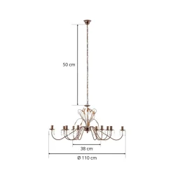 CAMPANA kroonluchter, ovaal gevormd, 110 cm