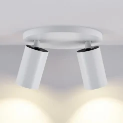 CAN TILT plafondspot, wit, Ø 20 cm, 2-lamps, metaal, GU10