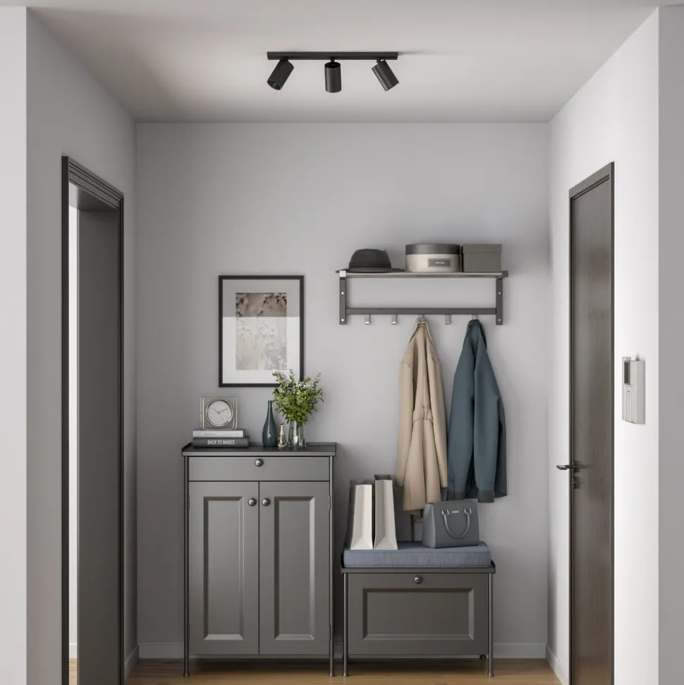 CAN TILT plafondspot, zwart, 48 x 9 cm, 3-lamps, metaal GU10