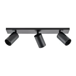 CAN TILT plafondspot, zwart, 48 x 9 cm, 3-lamps, metaal GU10