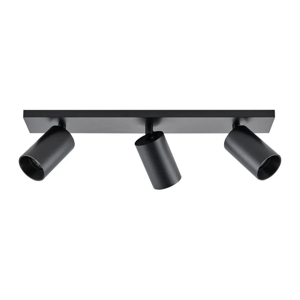 CAN TILT plafondspot, zwart, 48 x 9 cm, 3-lamps, metaal GU10