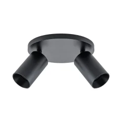 CAN TILT plafondspot, zwart, Ø 20 cm, 2-lamps metaal GU10