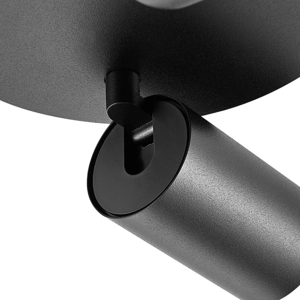 CAN TILT plafondspot, zwart, Ø 20 cm, 2-lamps metaal GU10