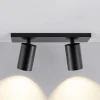 CAN TILT plafondspot, zwart, 31 x 9 cm, 2-lamps, metaal GU10