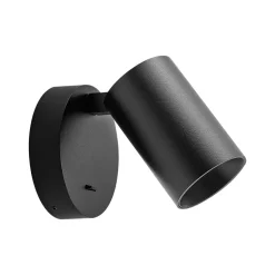 CAN TILT wandspot, zwart, Ø 10 cm metaal GU10 schakelaar