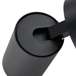 CAN TILT wandspot, zwart, Ø 10 cm, metalen schakelaar USB