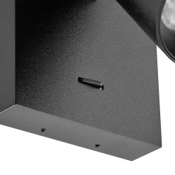 CAN TILT wandspot, zwart, 10 x 10 cm, metalen GU10 schakelaar