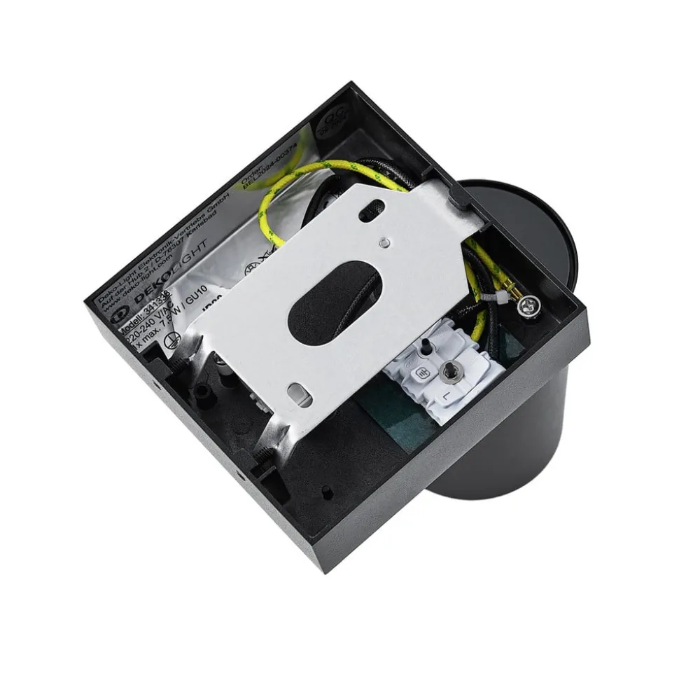 CAN TILT wandspot, zwart, 10 x 10 cm, metalen GU10 schakelaar