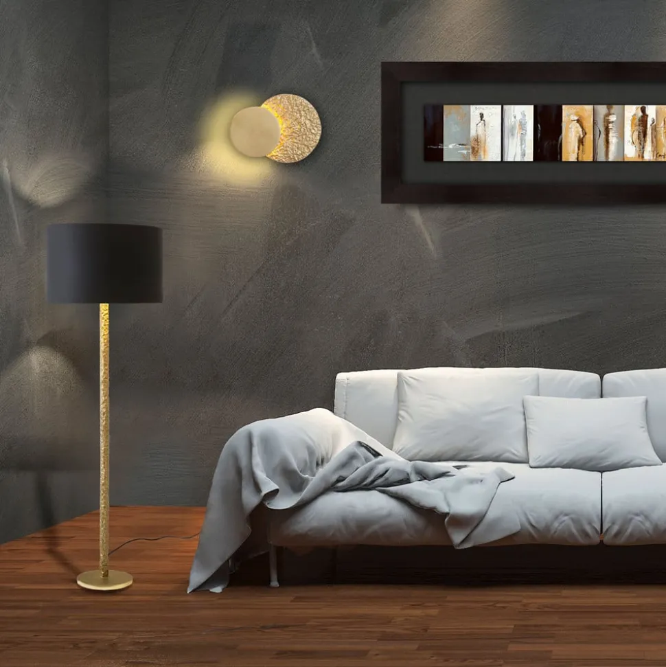 Cancelliere Rotonda chintz vloerlamp zwart/goud