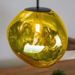 Canopus hanglamp, goudkleurig, Ø 28 cm, glas, E27