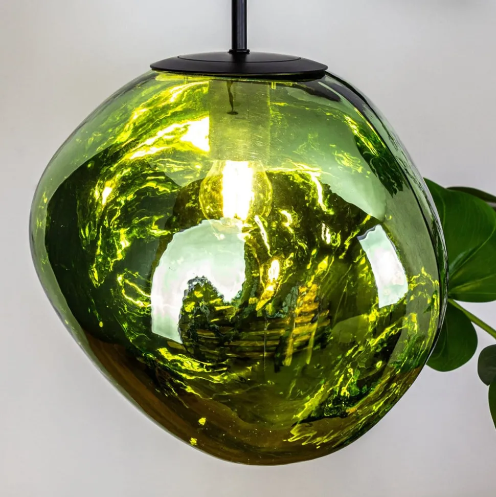 Canopus hanglamp, groen, Ø 28 cm, glas, E27