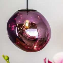 Canopus hanglamp, paars, Ø 28 cm, glas, E27