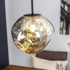 Canopus hanglamp, zilverkleurig, Ø 28 cm, glas, E27