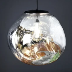 Canopus hanglamp, zilverkleurig, Ø 36 cm, glas, E27