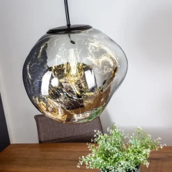 Canopus hanglamp, zilverkleurig, Ø 36 cm, glas, E27