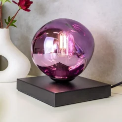 Canopus tafellamp, paars, Ø 15 cm, glas, 1 x E14