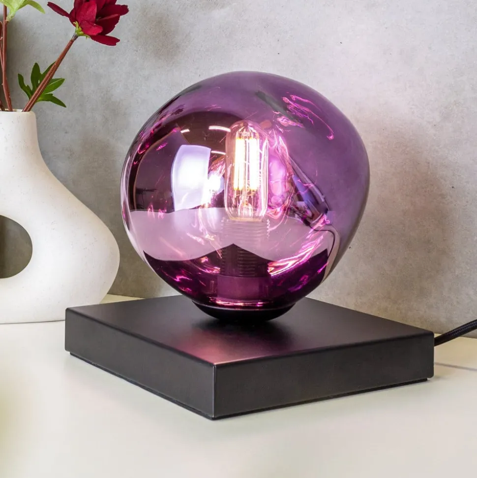 Canopus tafellamp, paars, Ø 15 cm, glas, 1 x E14