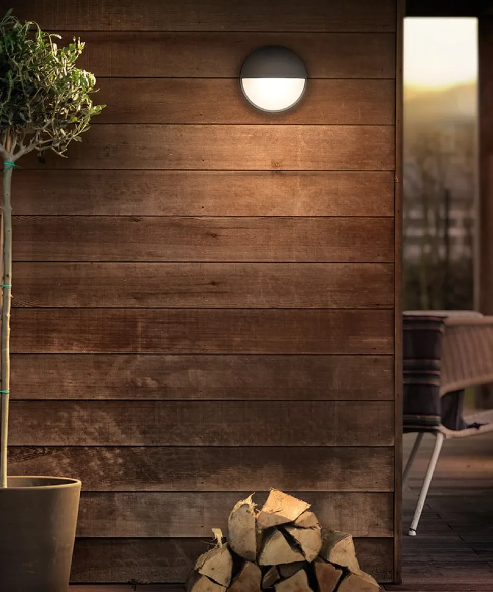 Capricorn - antracietkleurige LED wandlamp, IP 44