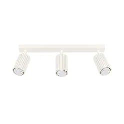 Carbon plafondspot, beige, lengte 45 cm, aluminium, 3-lamps.