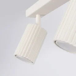 Carbon plafondspot, beige, lengte 45 cm, aluminium, 3-lamps.