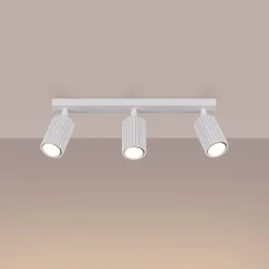 Carbon plafondspot, wit, lengte 45 cm, aluminium, 3-lamps.