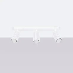 Carbon plafondspot, wit, lengte 45 cm, aluminium, 3-lamps.