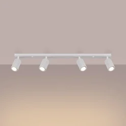 Carbon plafondspot, wit, lengte 81 cm, aluminium, 4-lamps.