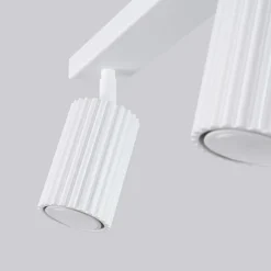 Carbon plafondspot, wit, lengte 81 cm, aluminium, 4-lamps.