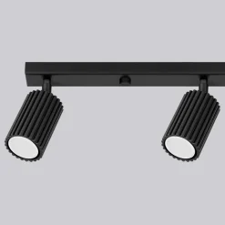 Carbon plafondspot, zwart, lengte 81 cm, aluminium, 4-lamps.