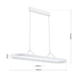 Carrara LED hanglamp, wit, in hoogte verstelbaar, CCT