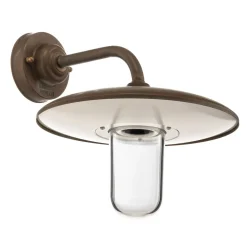 Casale buitenwandlamp, antiek koper helder glas