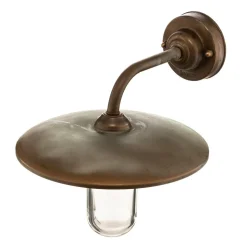 Casale buitenwandlamp, antiek koper helder glas