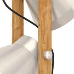 Cawton vloerlamp, hoogte 134,5 cm, staal/bruin, 2-lamps staal