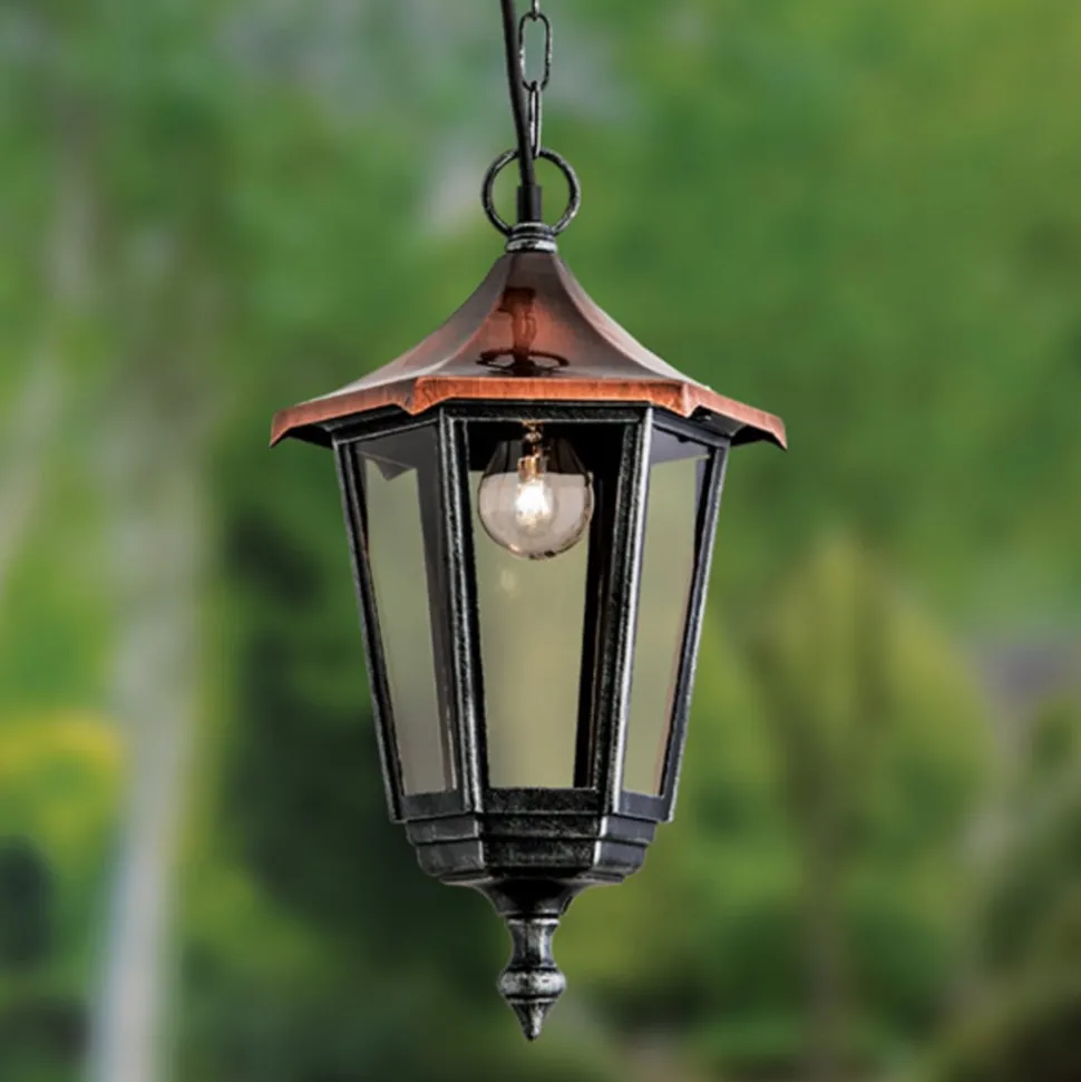 Charmante hanglamp ANTOINE met koperdak