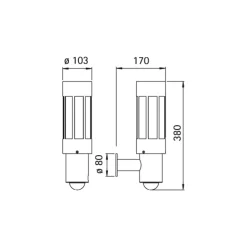 Chique buitenwandlamp 472 met bewegingssensor
