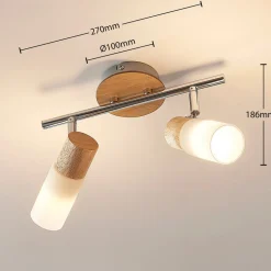 Christoph houten spot, 2-lamps