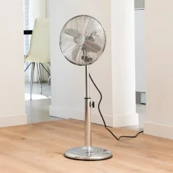 Chromen staande ventilator VE5952 - verstelbaar