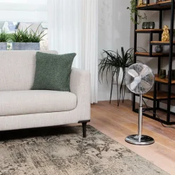 Chromen staande ventilator VE5952 - verstelbaar