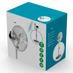 Chromen staande ventilator VE5952 - verstelbaar