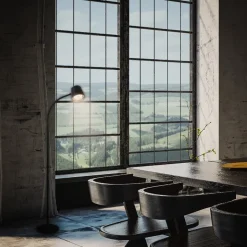 Cielo LED vloerlamp, zwart, touchdimmer, USB-kabel