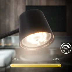 Cielo LED vloerlamp, zwart, touchdimmer, USB-kabel