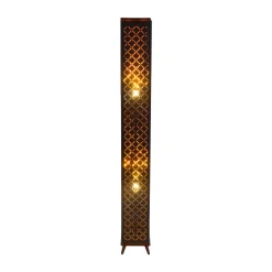 Clarke vloerlamp, zwart/goud blad, hoogte 118 cm, stof
