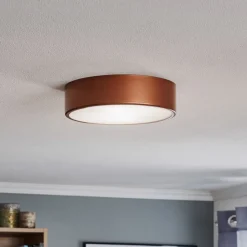 Cleo 300 plafondlamp, koper, sensor, IP20, Ø 30 cm, metaal