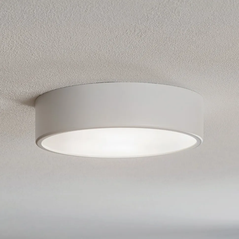 Cleo 300 plafondlamp, wit, sensor, IP20, Ø 30 cm, metaal