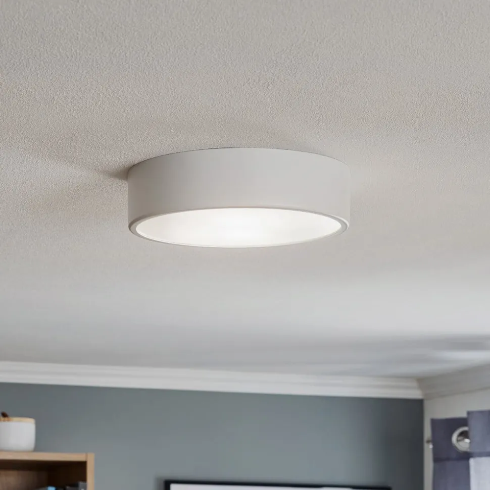 Cleo 300 plafondlamp, wit, sensor, IP20, Ø 30 cm, metaal